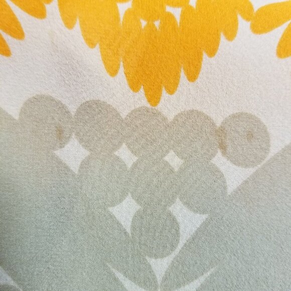 Trina Turk Pink Tan Orange Silk Blend Geo Print Drawstring Blouse Size Medium - Picture 10 of 10